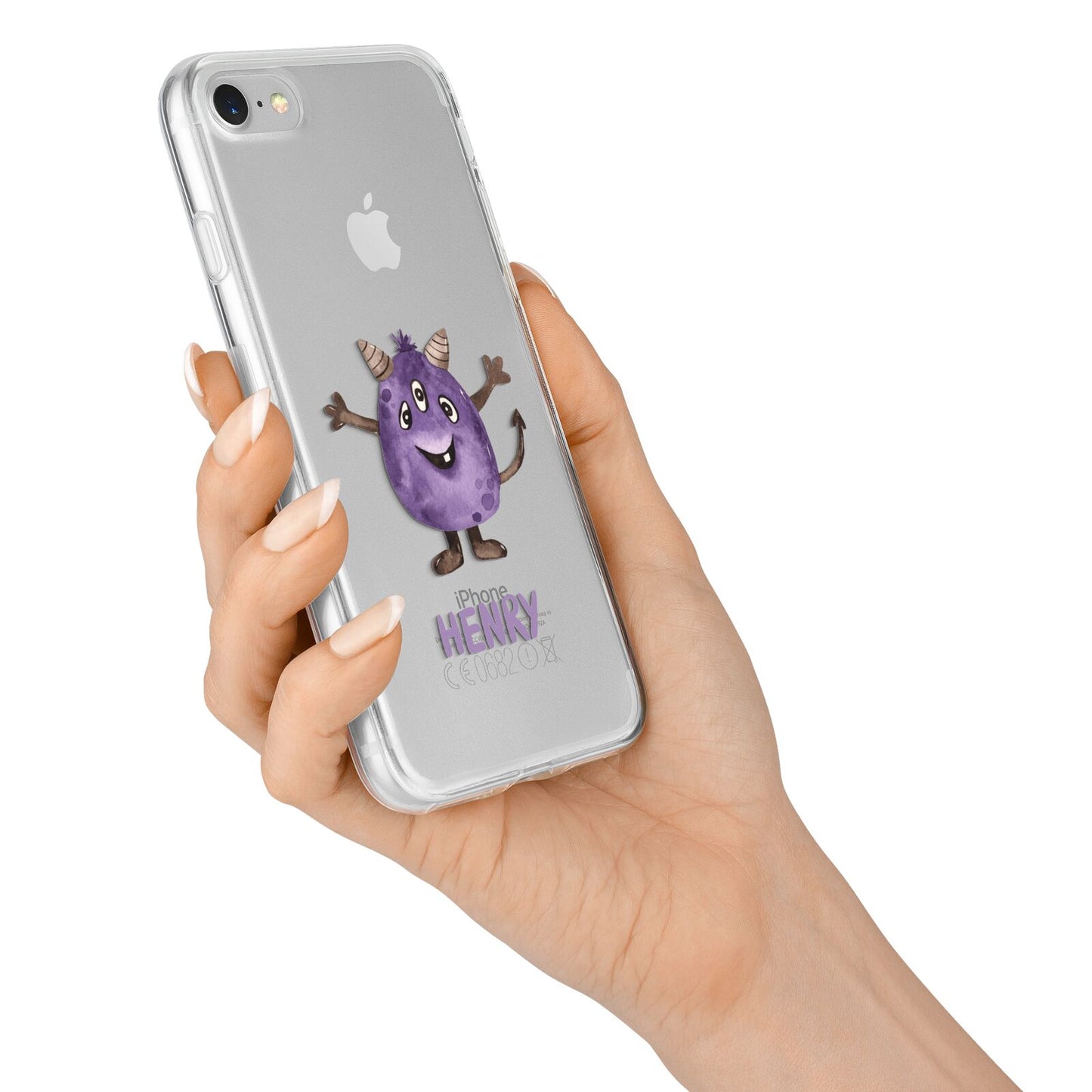 Purple Monster Custom iPhone 7 Bumper Case on Silver iPhone Alternative Image