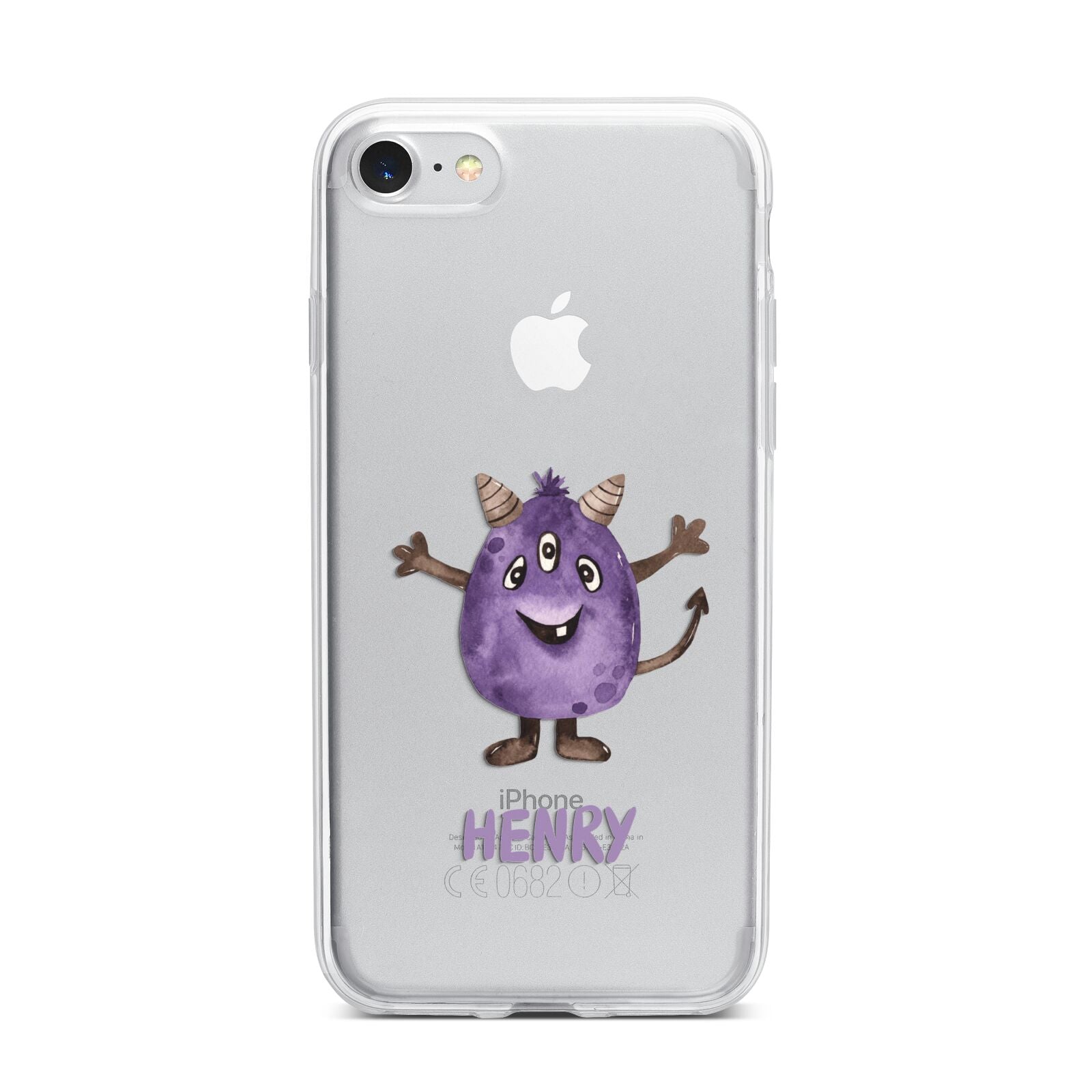 Purple Monster Custom iPhone 7 Bumper Case on Silver iPhone
