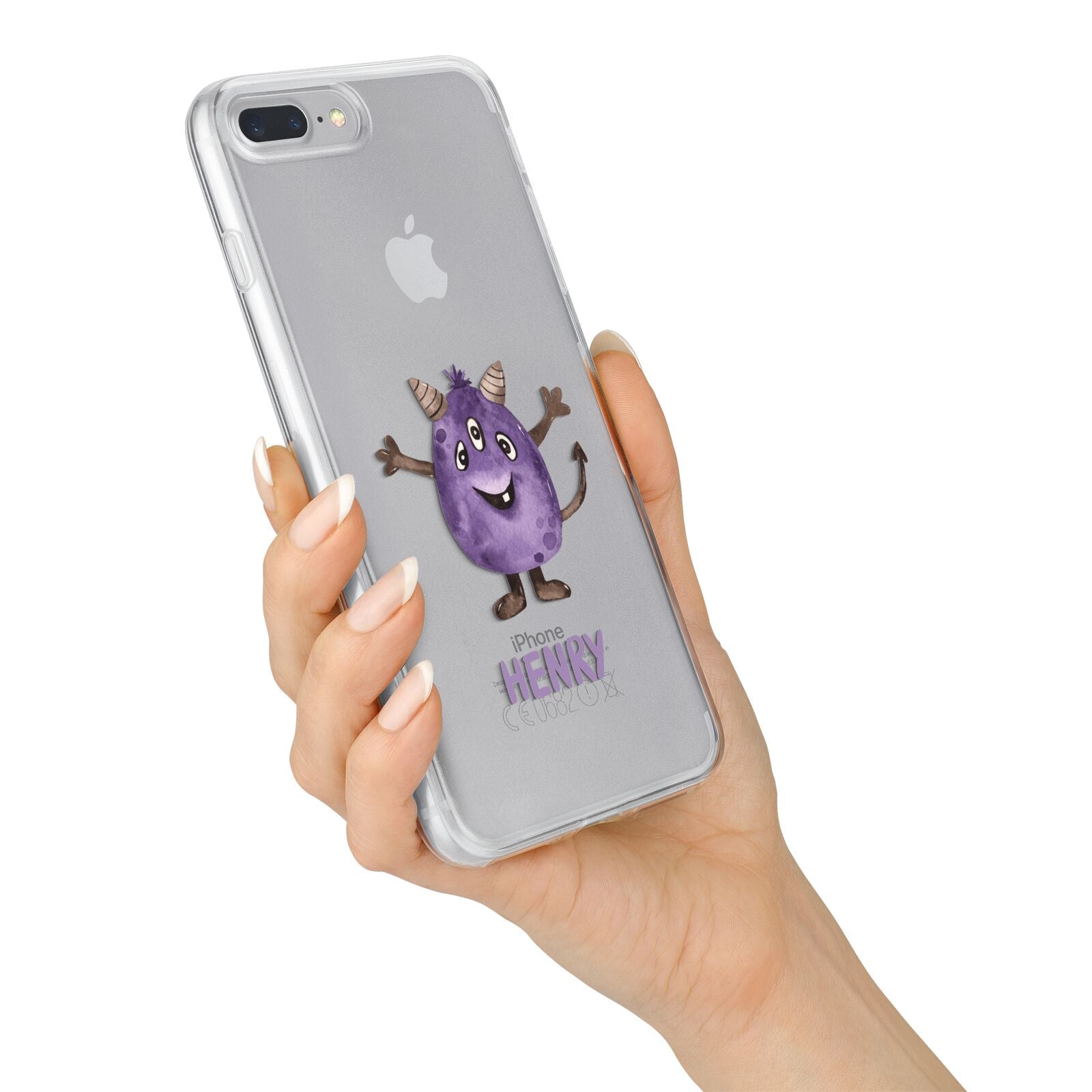 Purple Monster Custom iPhone 7 Plus Bumper Case on Silver iPhone Alternative Image