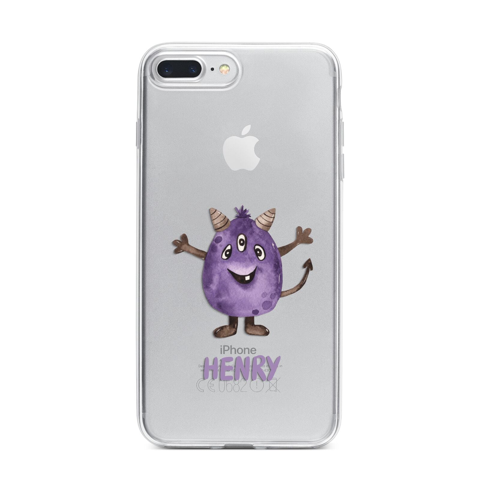 Purple Monster Custom iPhone 7 Plus Bumper Case on Silver iPhone