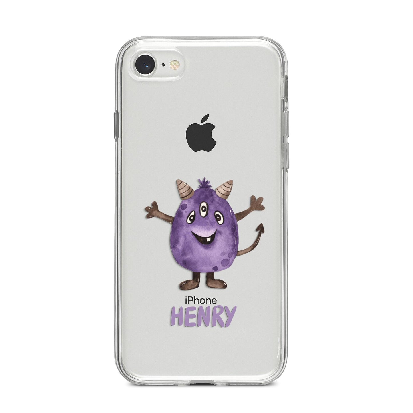 Purple Monster Custom iPhone 8 Bumper Case on Silver iPhone