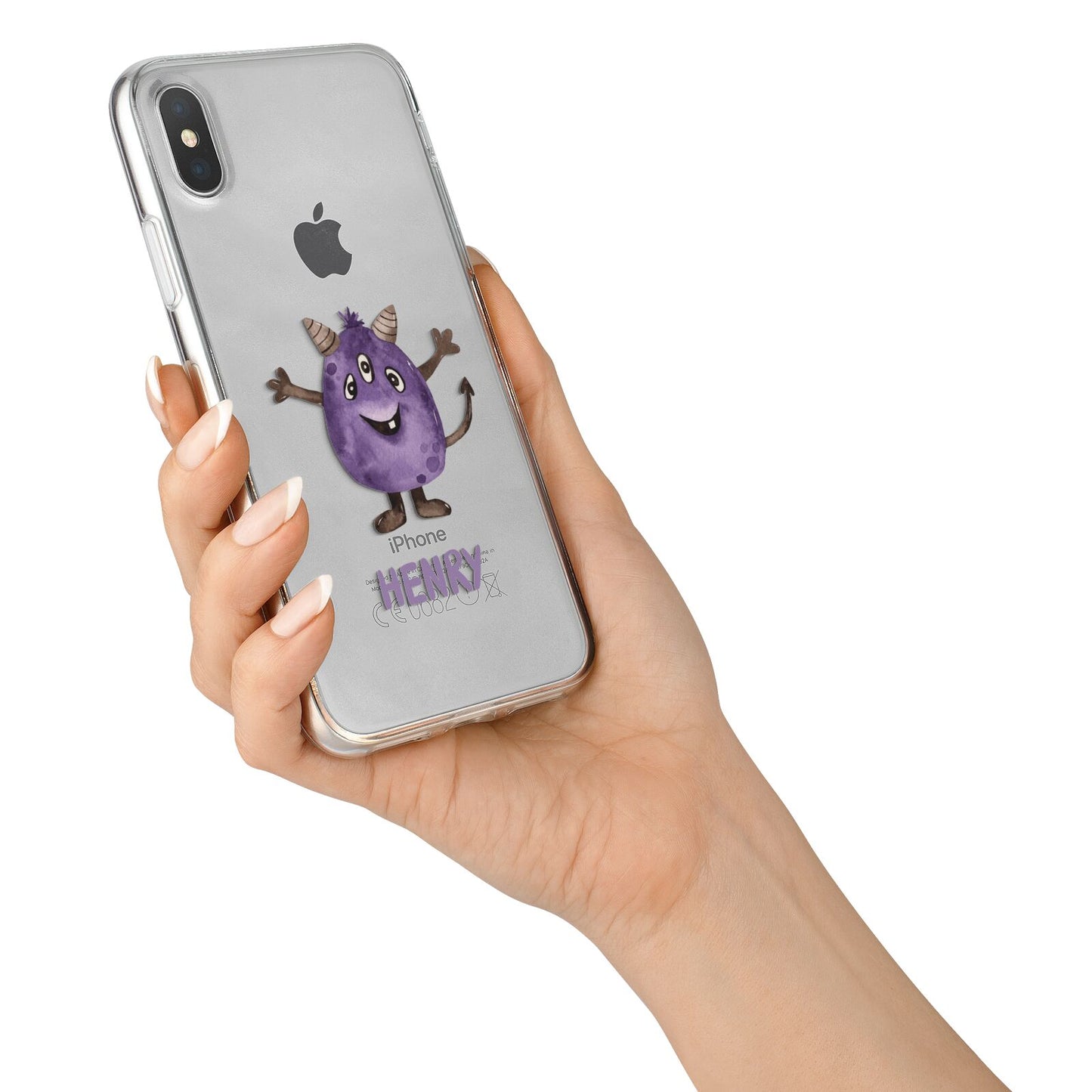 Purple Monster Custom iPhone X Bumper Case on Silver iPhone Alternative Image 2