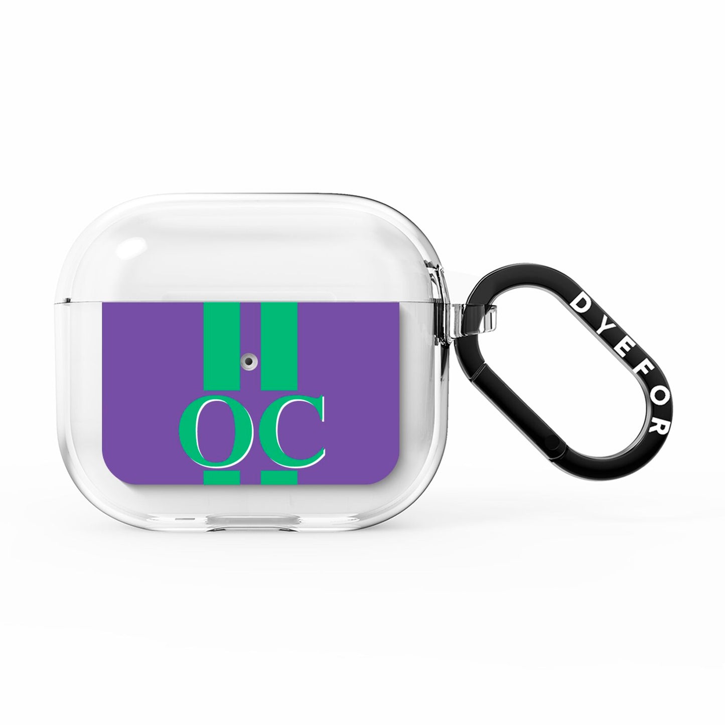 Purple Personalised Initials AirPods Clear Case 3rd Gen