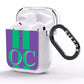 Purple Personalised Initials AirPods Clear Case Side Image