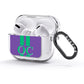 Purple Personalised Initials AirPods Glitter Case 3rd Gen Side Image
