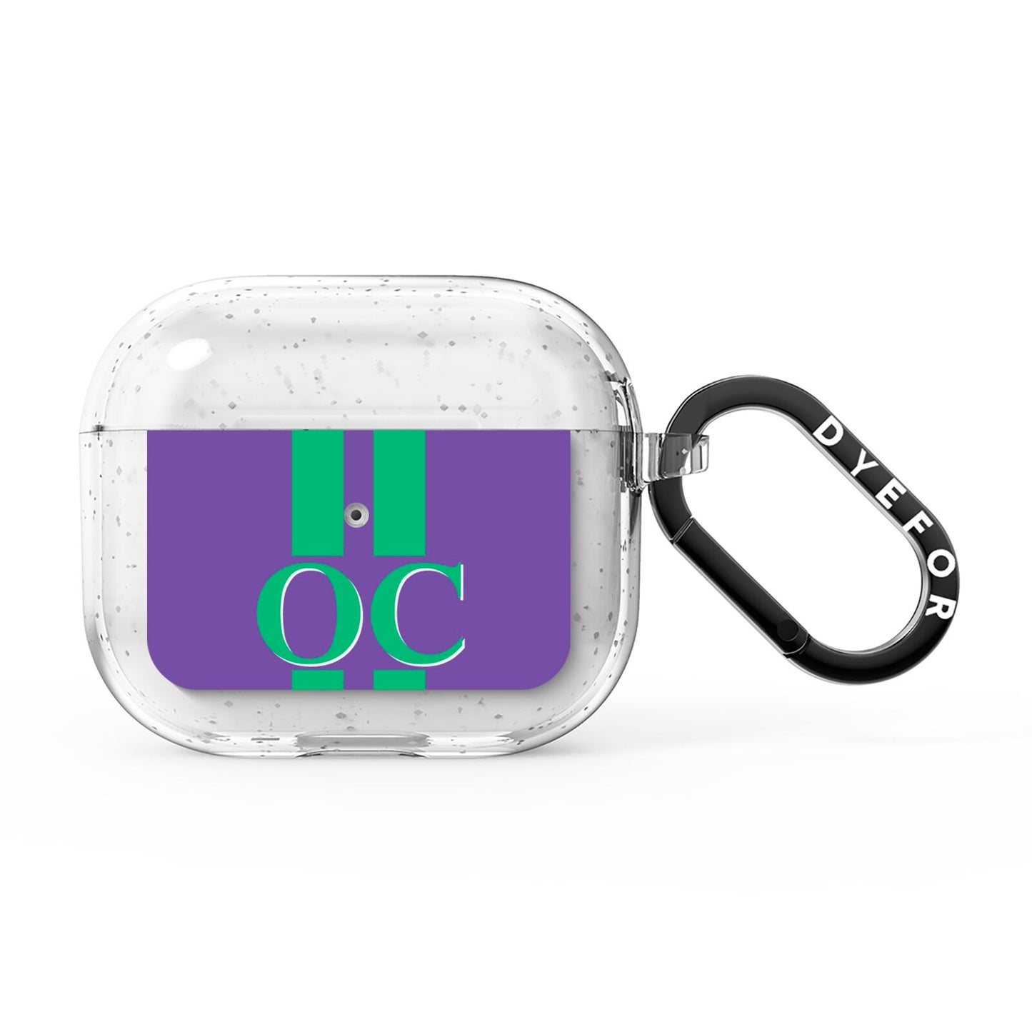 Purple Personalised Initials AirPods Glitter Case 3rd Gen