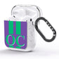 Purple Personalised Initials AirPods Glitter Case Side Image