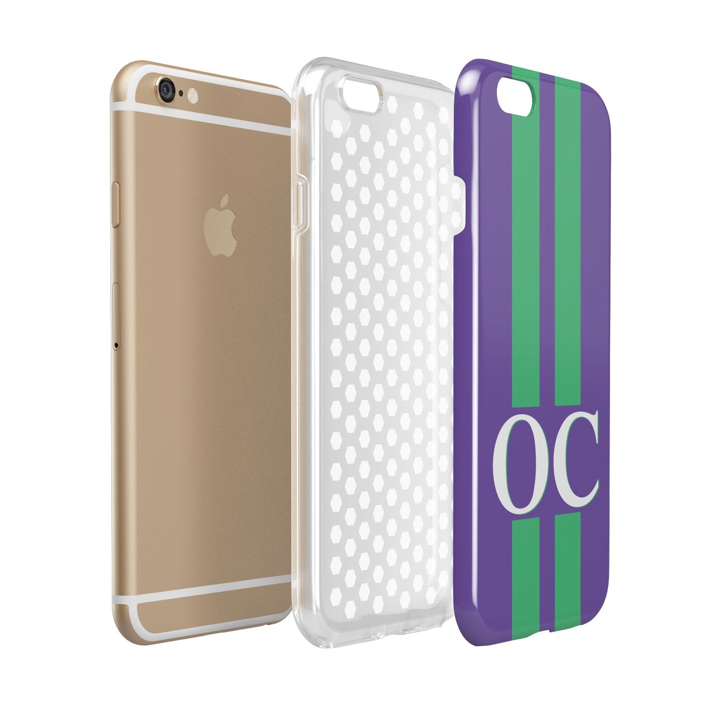 Purple Personalised Initials Apple iPhone 6 3D Tough Case Expanded view