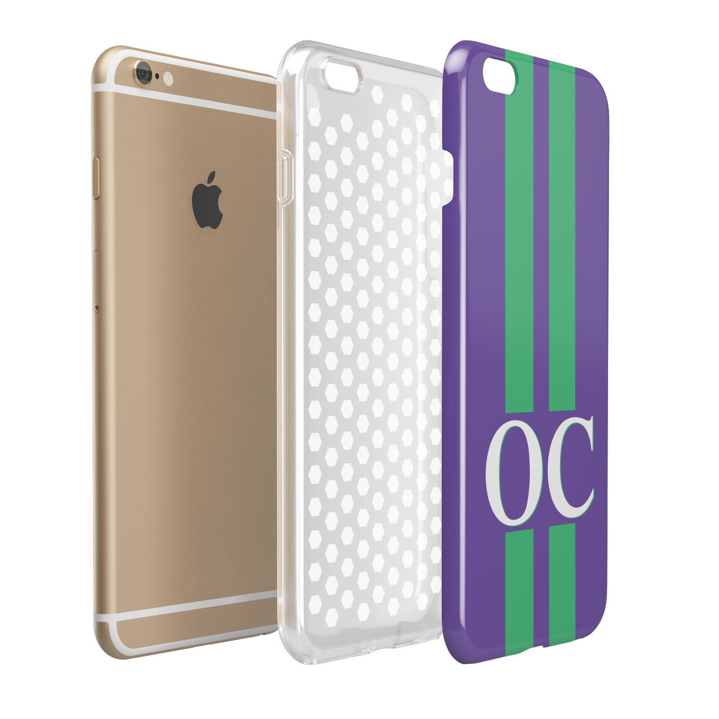 Purple Personalised Initials Apple iPhone 6 Plus 3D Tough Case Expand Detail Image