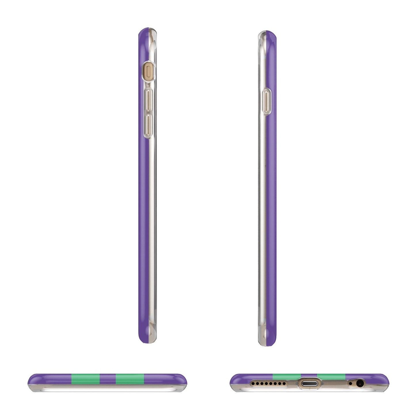 Purple Personalised Initials Apple iPhone 6 Plus 3D Wrap Tough Case Alternative Image Angles