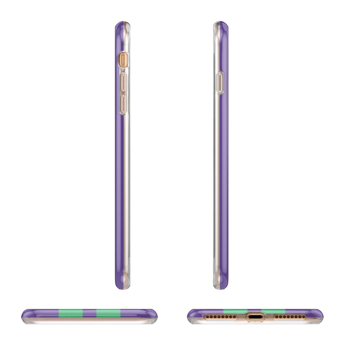 Purple Personalised Initials Apple iPhone 7 8 Plus 3D Wrap Tough Case Alternative Image Angles