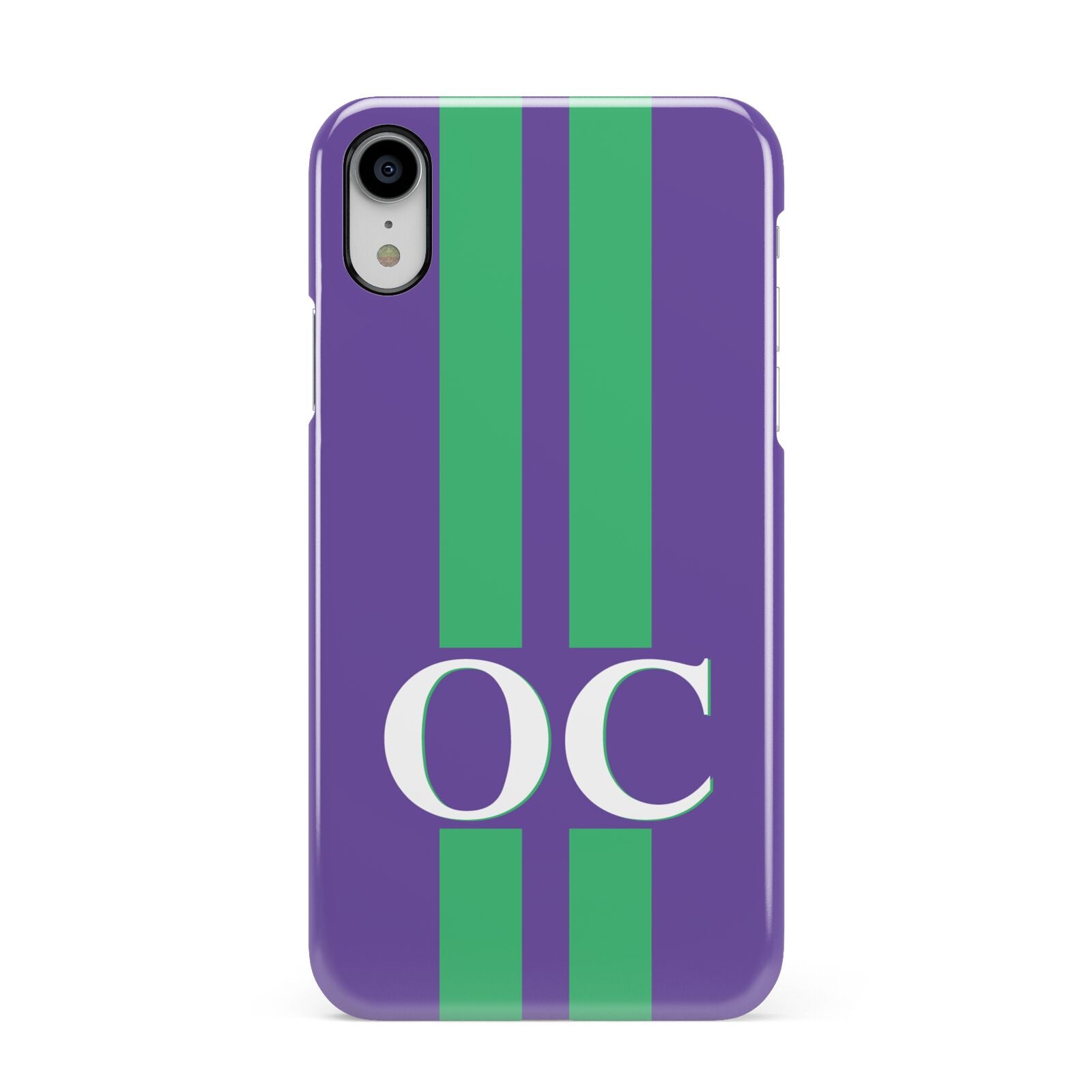 Purple Personalised Initials Apple iPhone XR White 3D Snap Case