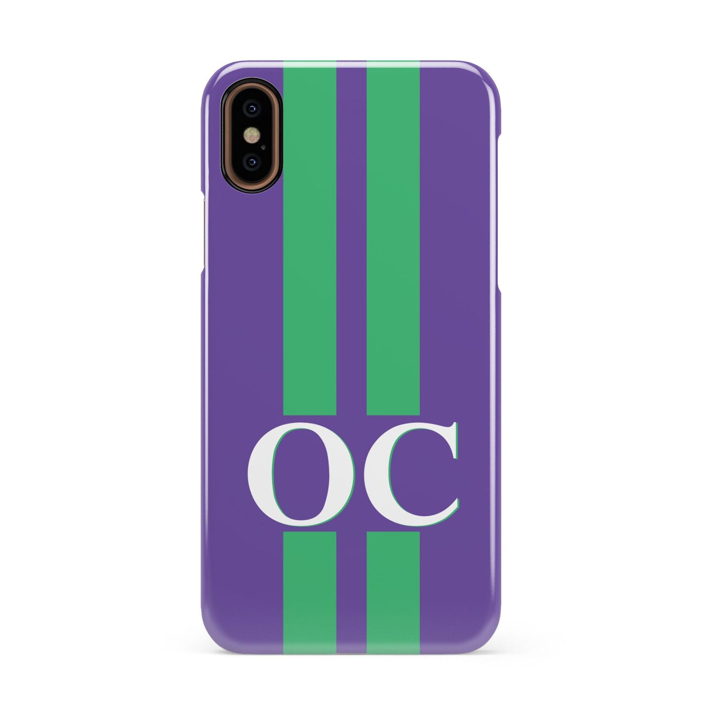 Purple Personalised Initials Apple iPhone XS 3D Snap Case
