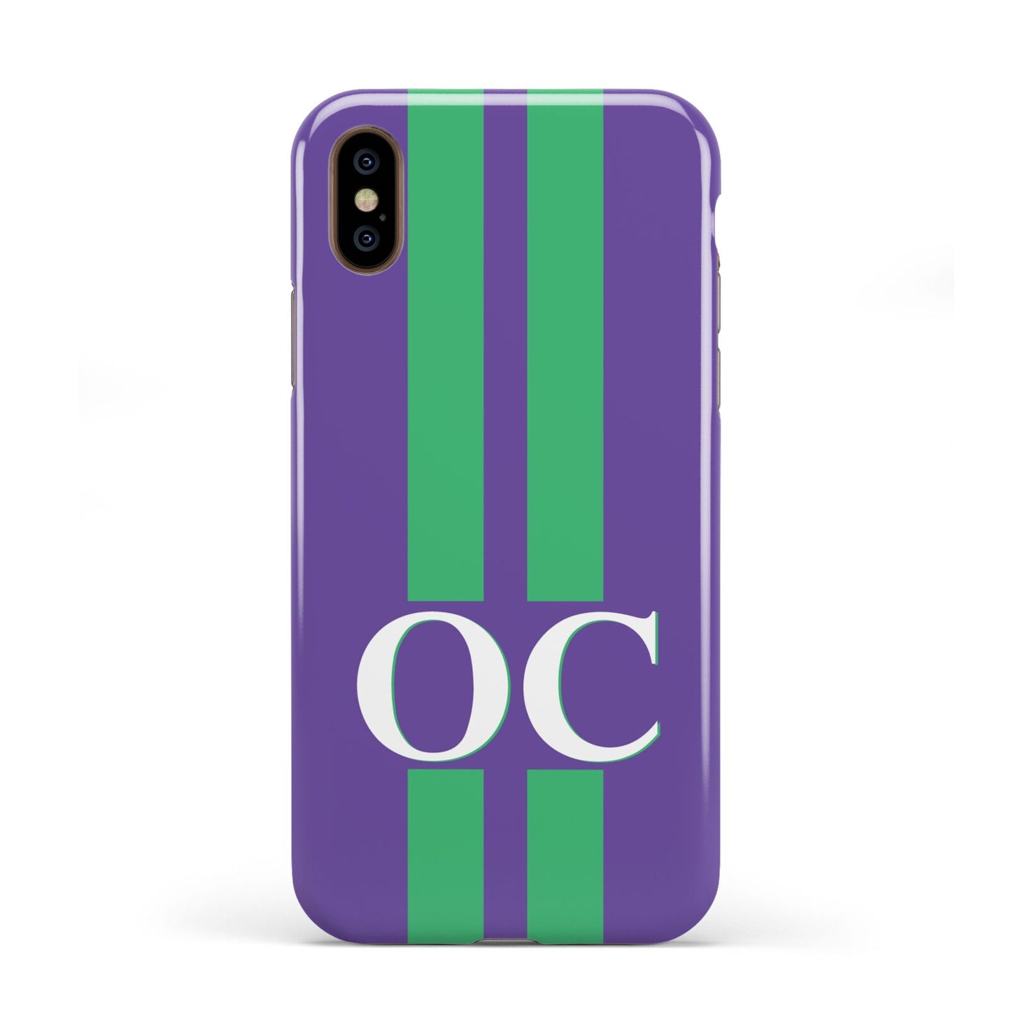 Purple Personalised Initials Apple iPhone XS 3D Tough