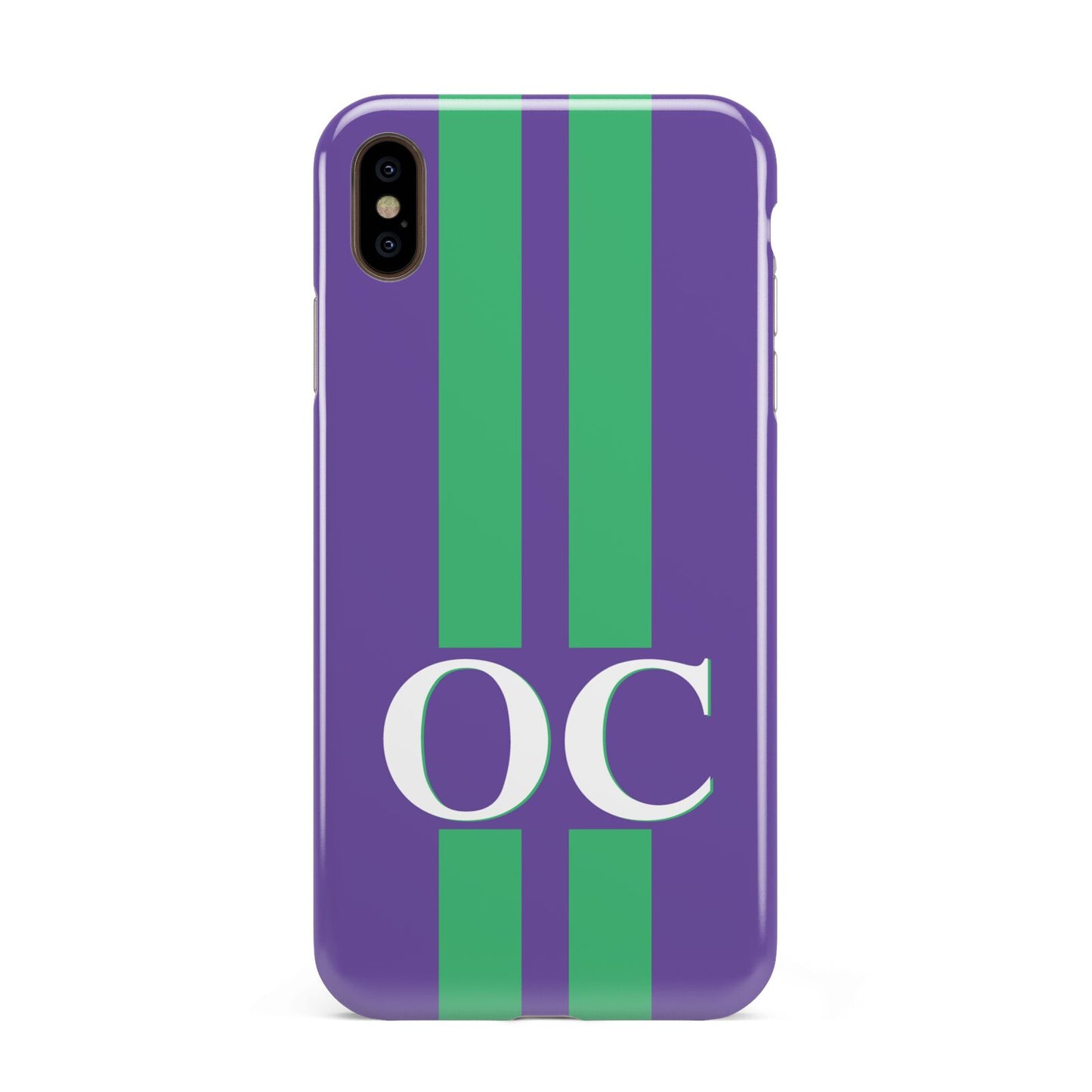 Purple Personalised Initials Apple iPhone Xs Max 3D Tough Case