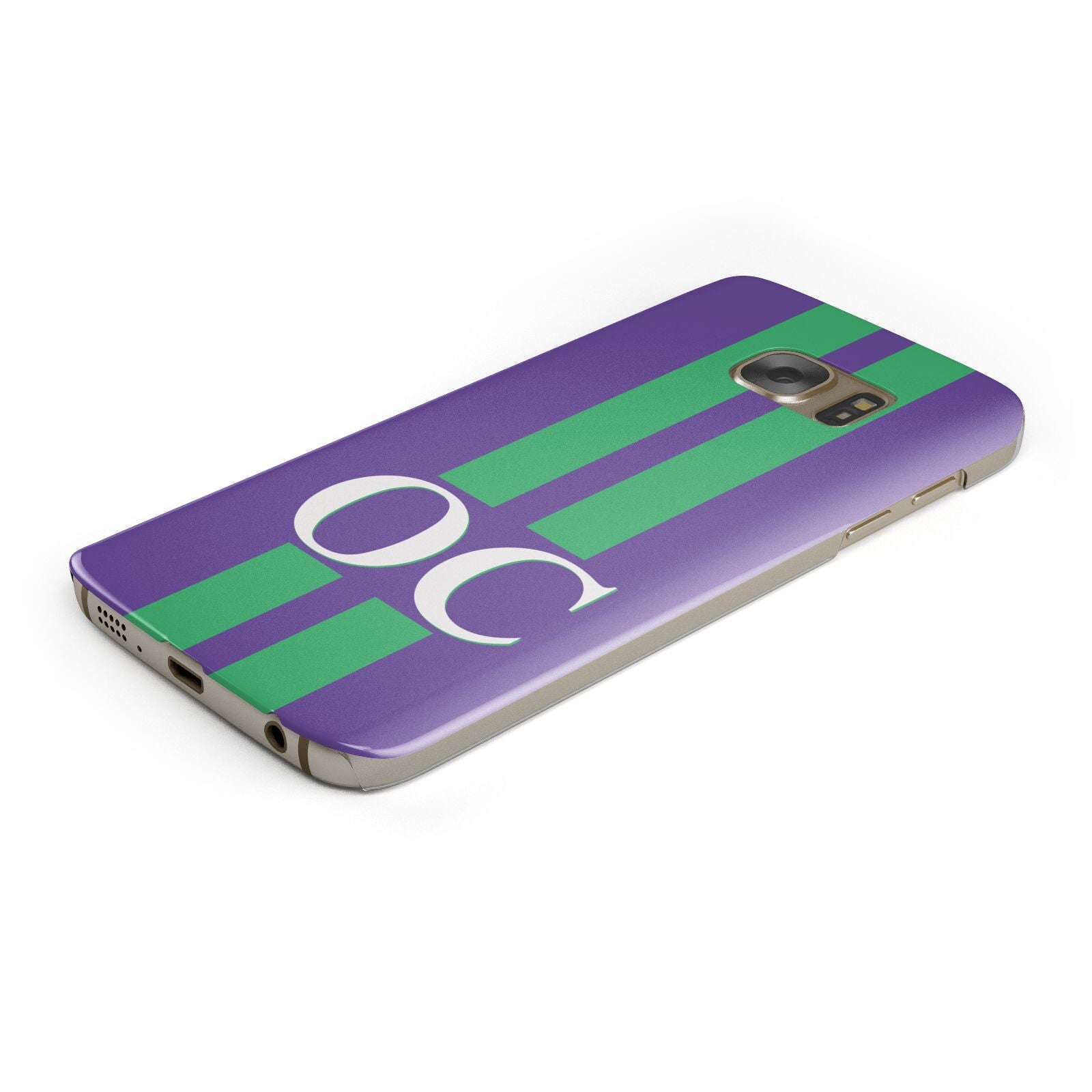 Purple Personalised Initials Protective Samsung Galaxy Case Angled Image