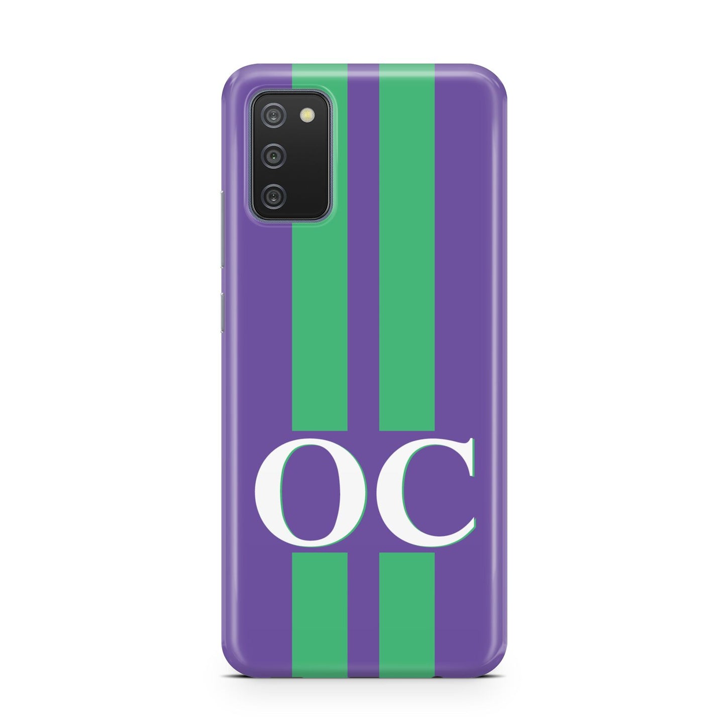 Purple Personalised Initials Samsung A02s Case