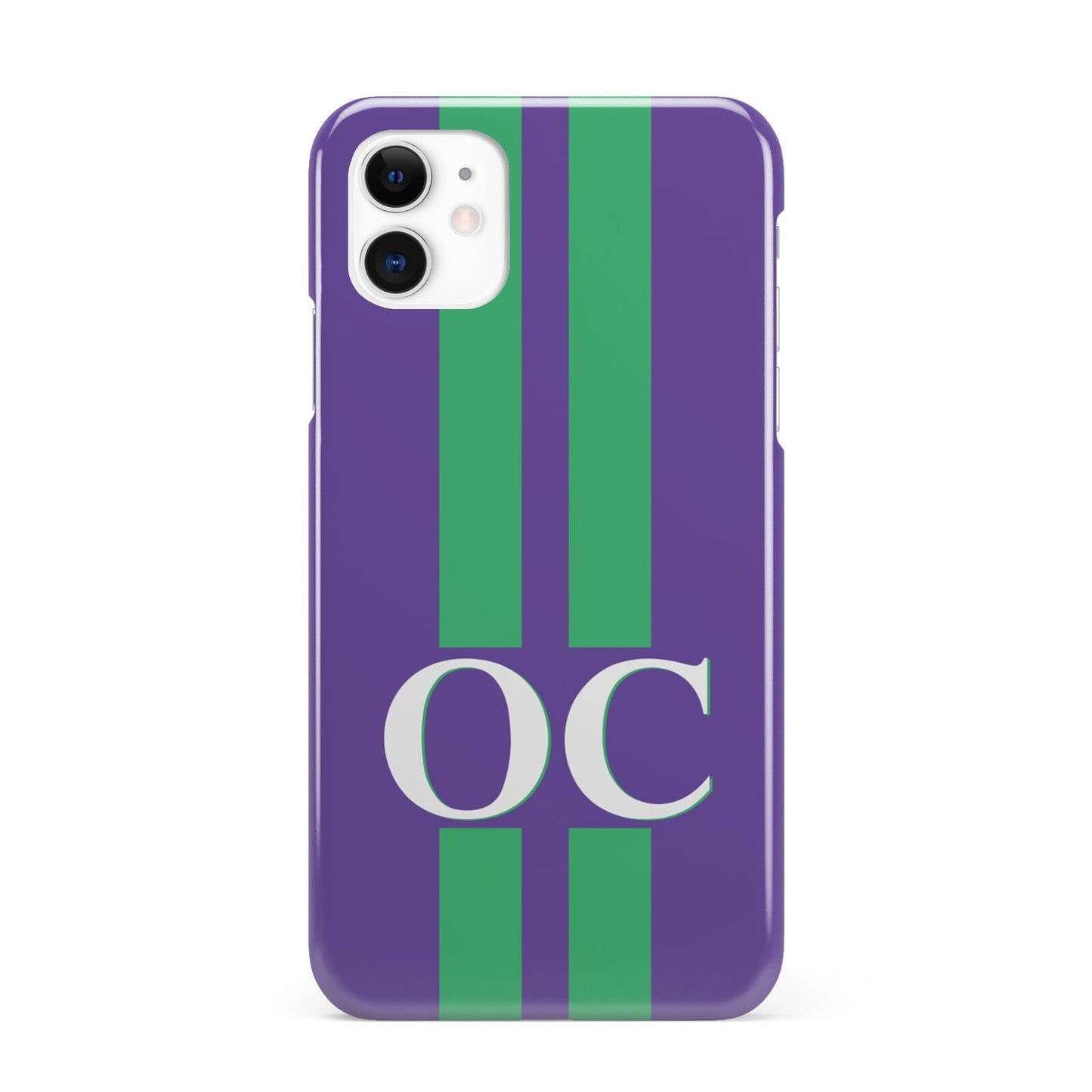 Purple Personalised Initials iPhone 11 3D Snap Case