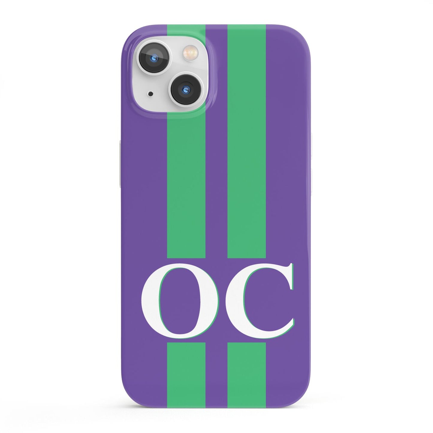 Purple Personalised Initials iPhone 13 Full Wrap 3D Snap Case