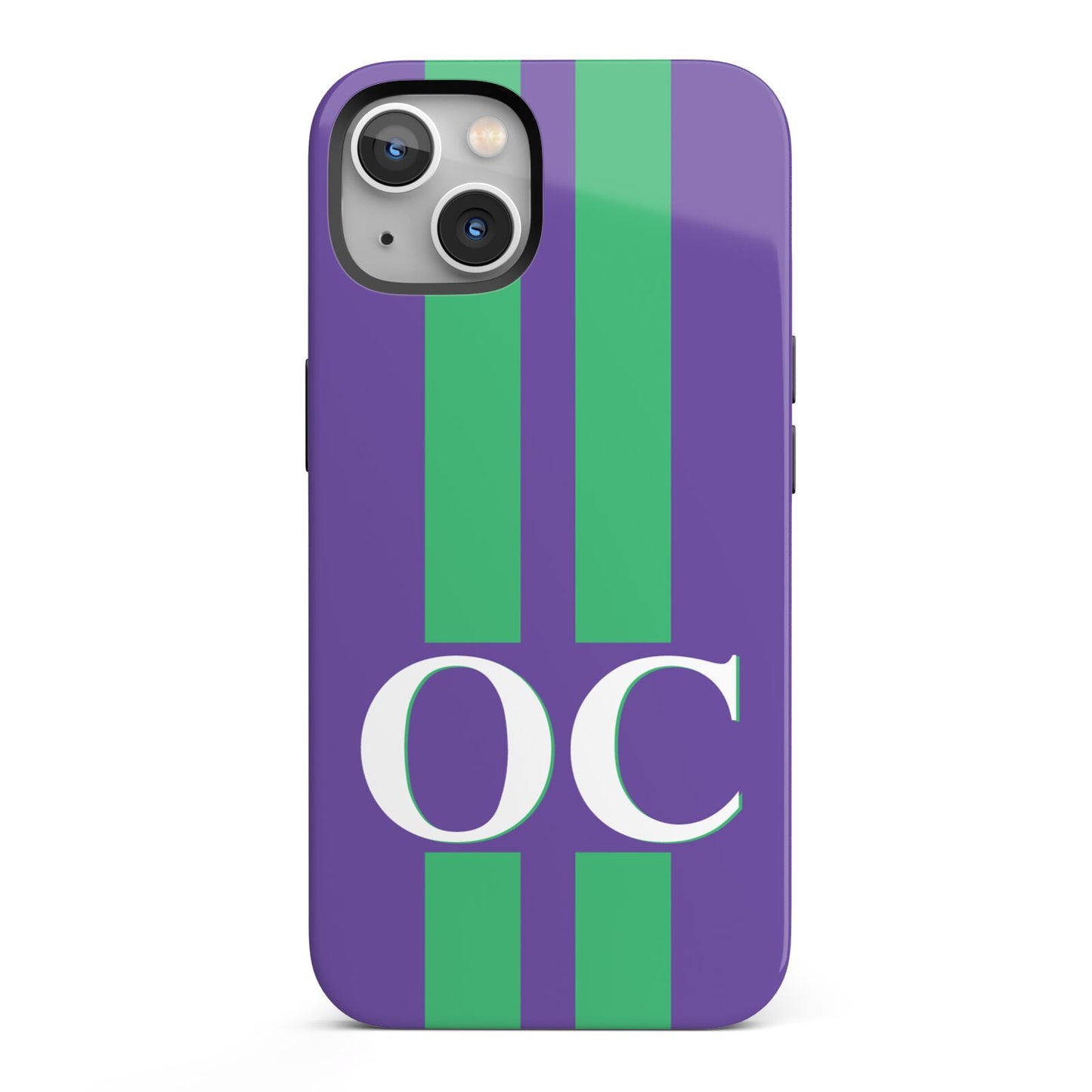 Purple Personalised Initials iPhone 13 Full Wrap 3D Tough Case