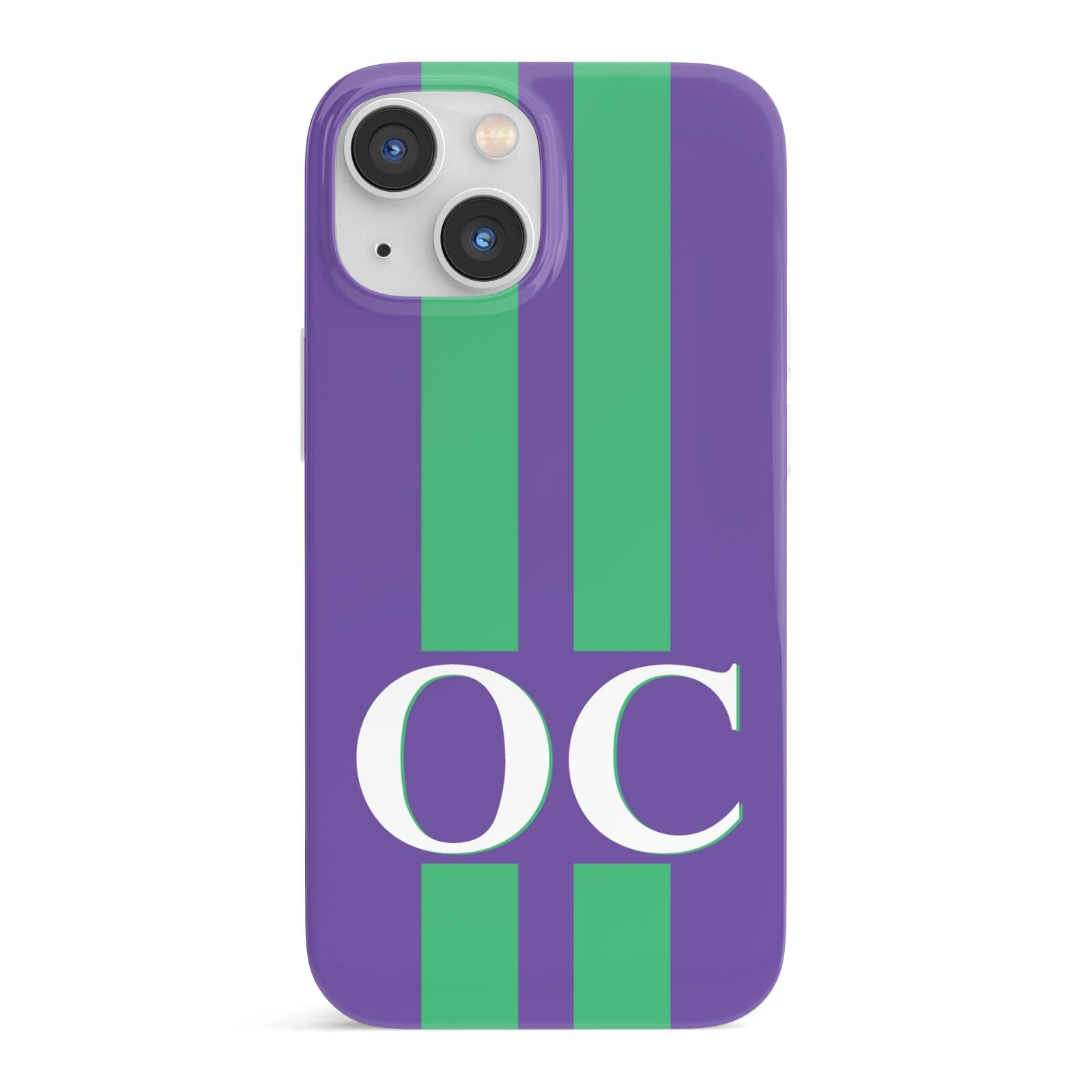 Purple Personalised Initials iPhone 13 Mini Full Wrap 3D Snap Case