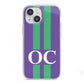 Purple Personalised Initials iPhone 13 Mini TPU Impact Case with White Edges