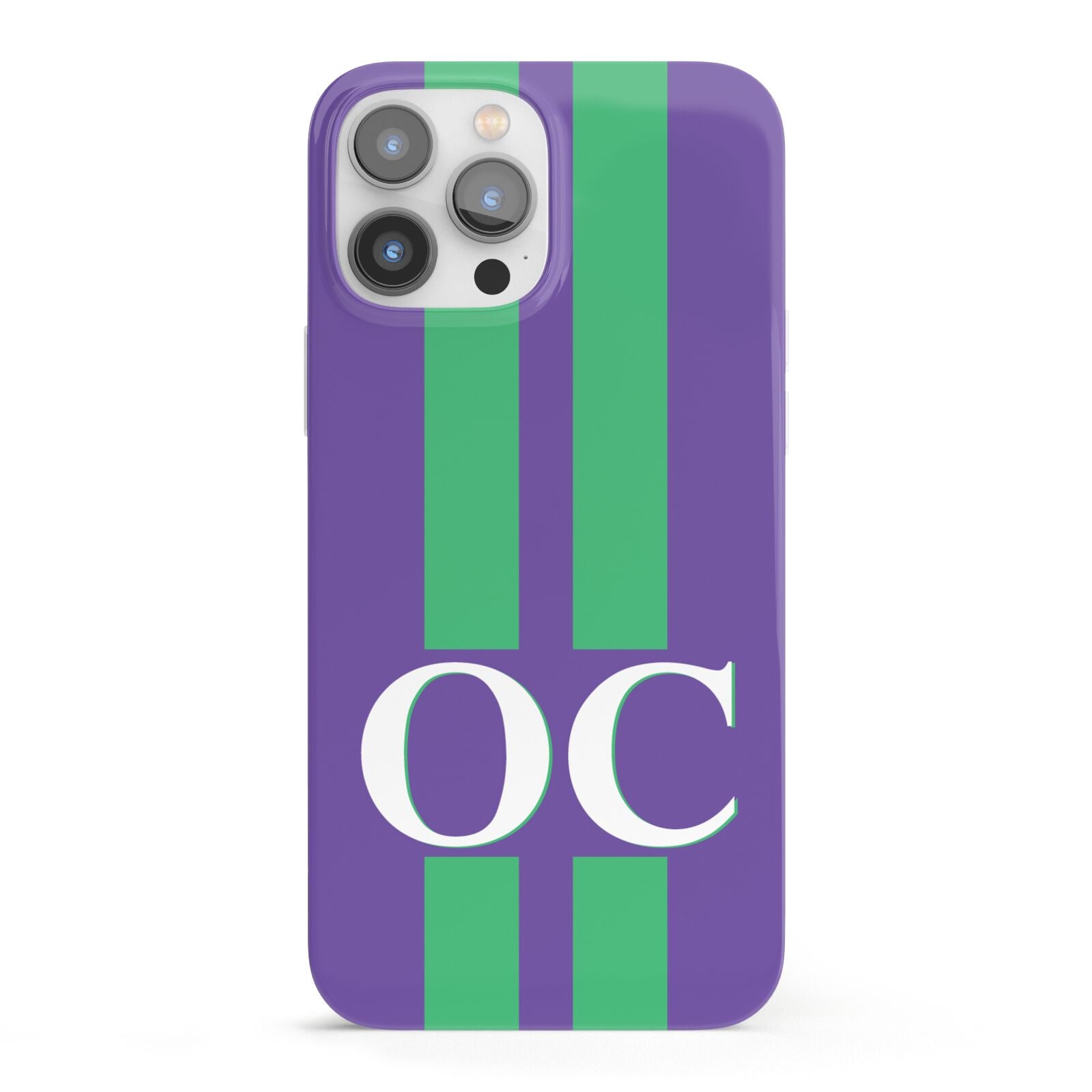 Purple Personalised Initials iPhone 13 Pro Max Full Wrap 3D Snap Case