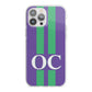 Purple Personalised Initials iPhone 13 Pro Max TPU Impact Case with White Edges