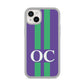 Purple Personalised Initials iPhone 14 Plus Clear Tough Case Starlight