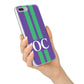 Purple Personalised Initials iPhone 7 Plus Bumper Case on Silver iPhone Alternative Image