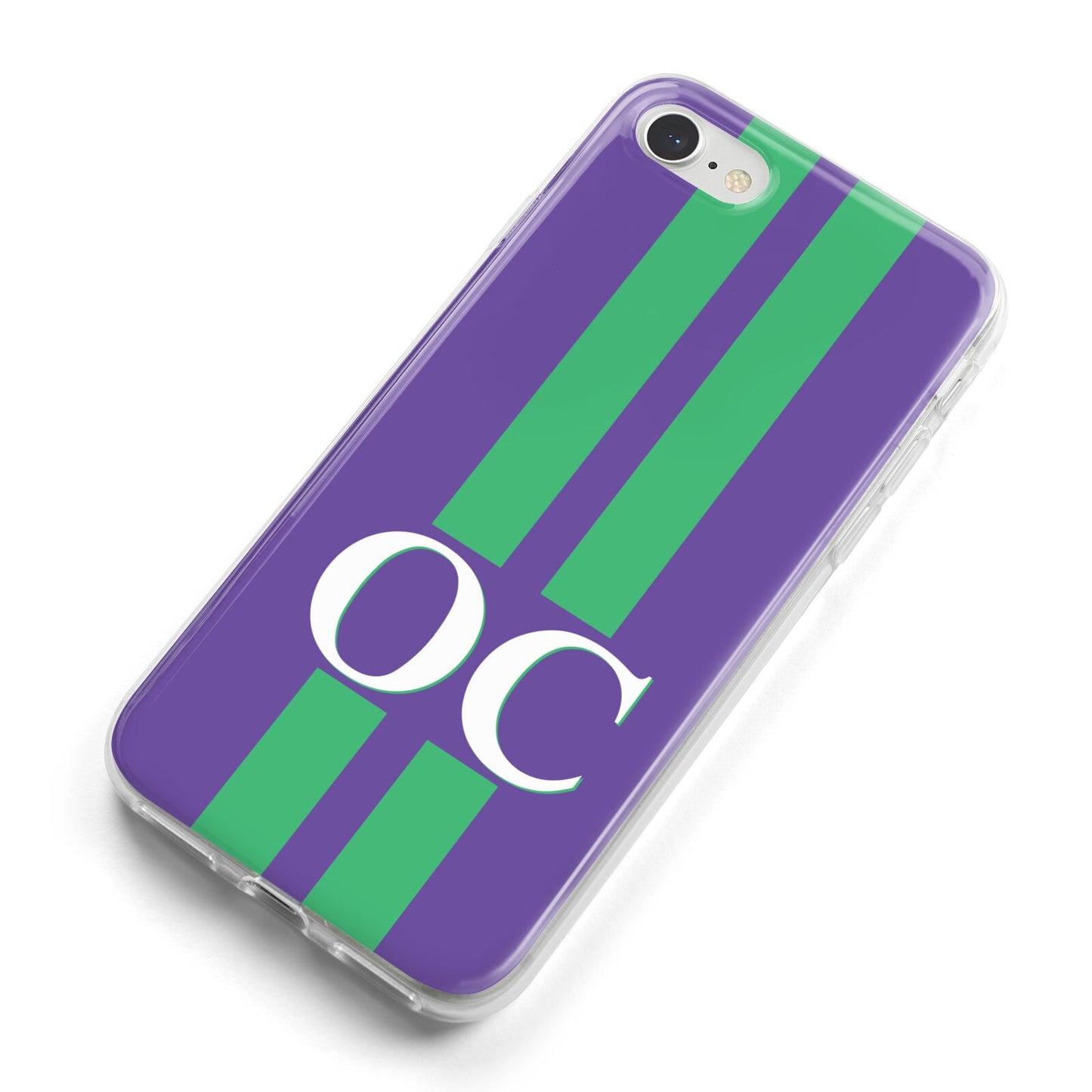Purple Personalised Initials iPhone 8 Bumper Case on Silver iPhone Alternative Image