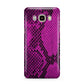 Purple Snakeskin Samsung Galaxy J7 2016 Case on gold phone