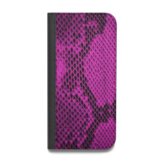 Purple Snakeskin Vegan Leather Flip Samsung Case