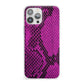 Purple Snakeskin iPhone 13 Pro Max Clear Bumper Case