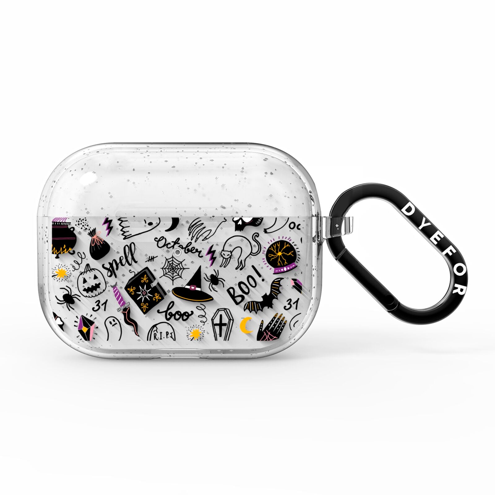Purple and Black Halloween Illustrations AirPods Pro Glitter Case