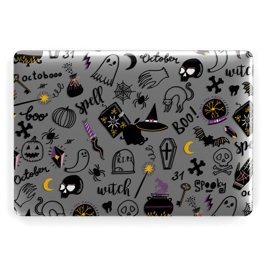 Purple and Black Halloween Illustrations Apple MacBook Case