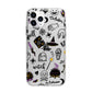 Purple and Black Halloween Illustrations Apple iPhone 11 Pro Max in Silver with Bumper Case
