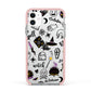 Purple and Black Halloween Illustrations Apple iPhone 11 in White with Pink Impact Case