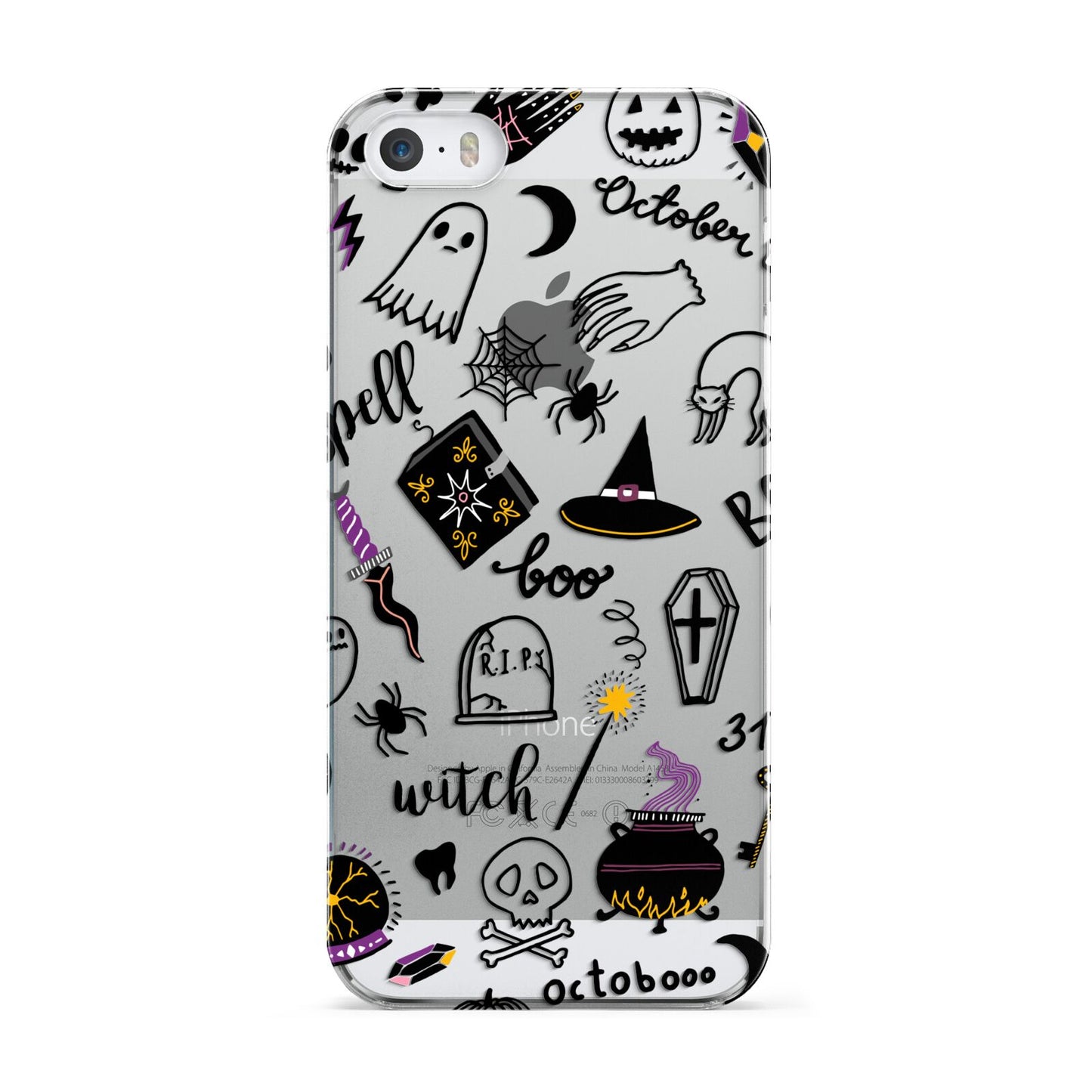 Purple and Black Halloween Illustrations Apple iPhone 5 Case