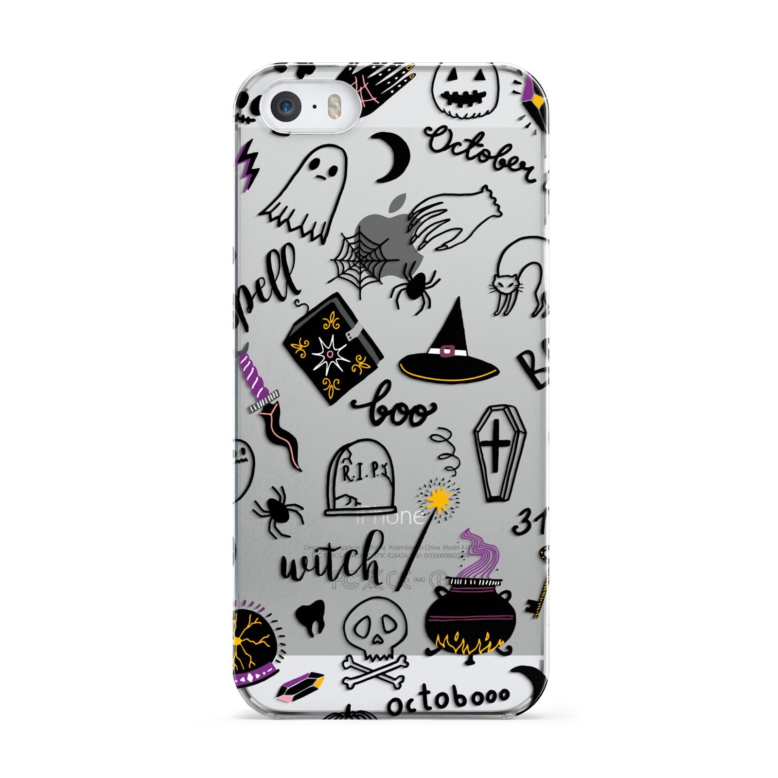Purple and Black Halloween Illustrations Apple iPhone 5 Case