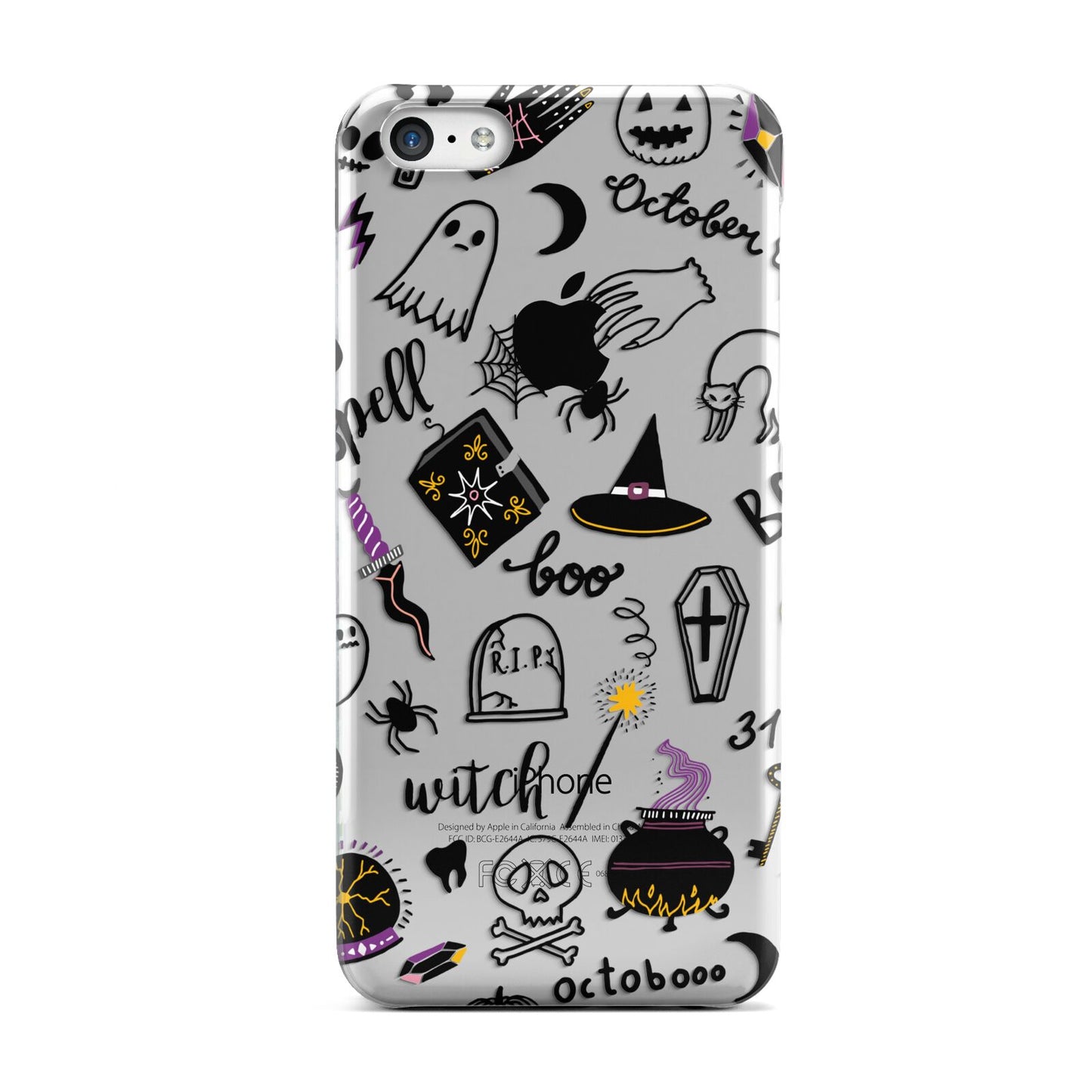 Purple and Black Halloween Illustrations Apple iPhone 5c Case