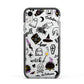 Purple and Black Halloween Illustrations Apple iPhone XR Impact Case Black Edge on Silver Phone