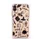 Purple and Black Halloween Illustrations Apple iPhone Xs Impact Case Pink Edge on Gold Phone