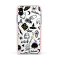 Purple and Black Halloween Illustrations Apple iPhone Xs Impact Case Pink Edge on Silver Phone