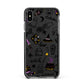 Purple and Black Halloween Illustrations Apple iPhone Xs Max Impact Case Black Edge on Black Phone