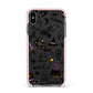 Purple and Black Halloween Illustrations Apple iPhone Xs Max Impact Case Pink Edge on Black Phone