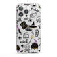 Purple and Black Halloween Illustrations iPhone 13 Pro Clear Bumper Case