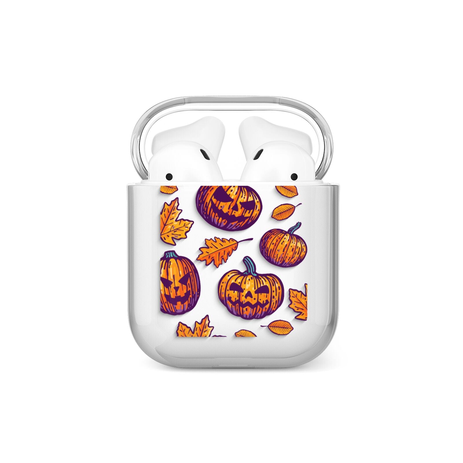 Purple and Orange Autumn Illustrations AirPods Case