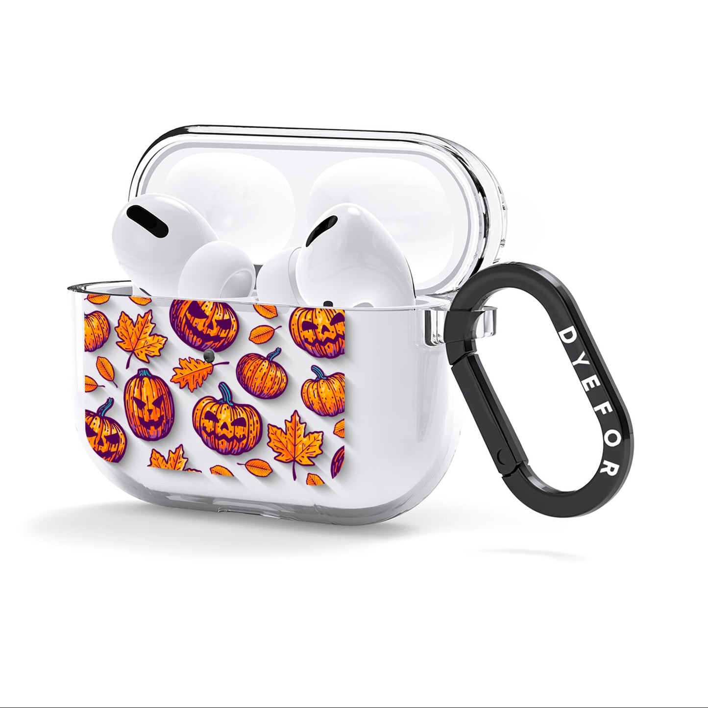 Purple and Orange Autumn Illustrations AirPods Clear Case 3rd Gen Side Image