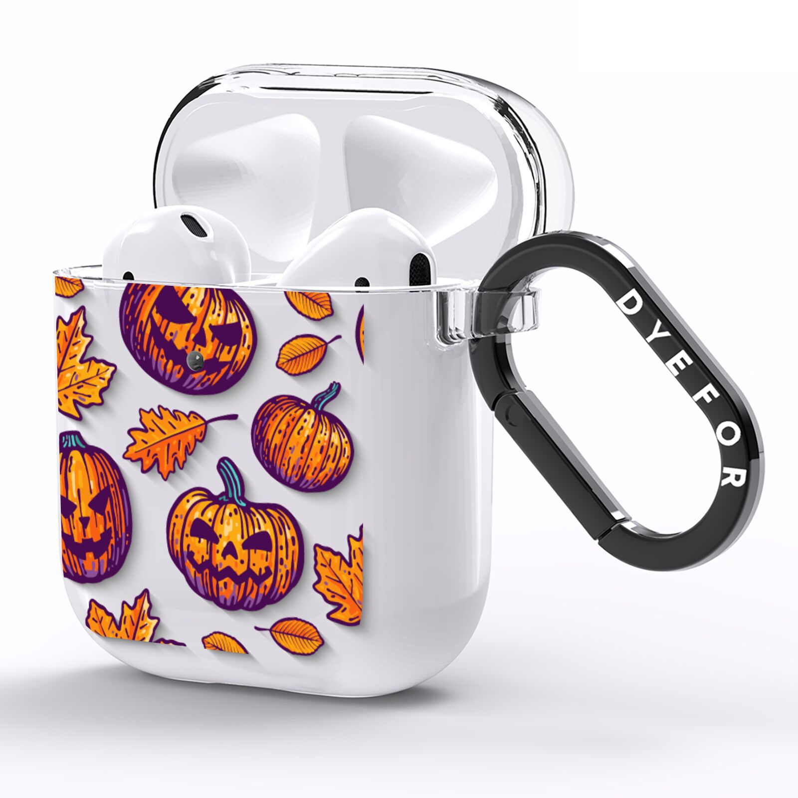 Purple and Orange Autumn Illustrations AirPods Clear Case Side Image